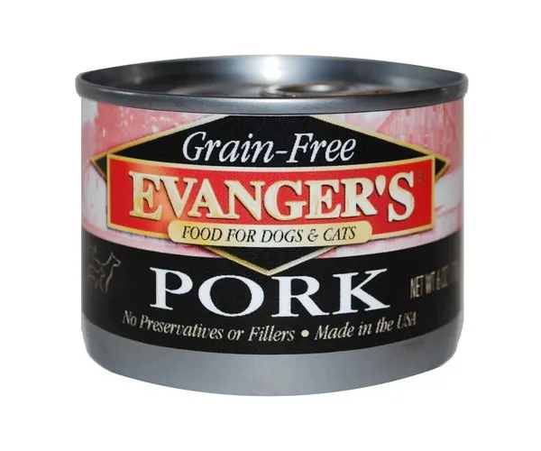 24/6oz Evanger's Grain-Free Pork For Dogs & Cats - Food